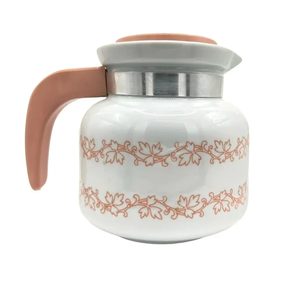 MCM Porcelain Carafe Teapot Coffee Pozanni Brazil Pink Flowers 4 Cup
